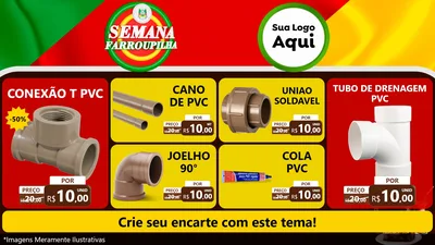 Modelo de TV para TV Horizontal com o tema Semana Farroupilha para Tubos e conexões
