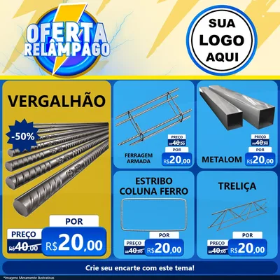 Modelo de Rede Social para Feed Facebook com o tema Oferta Relâmpago para Ferragens
