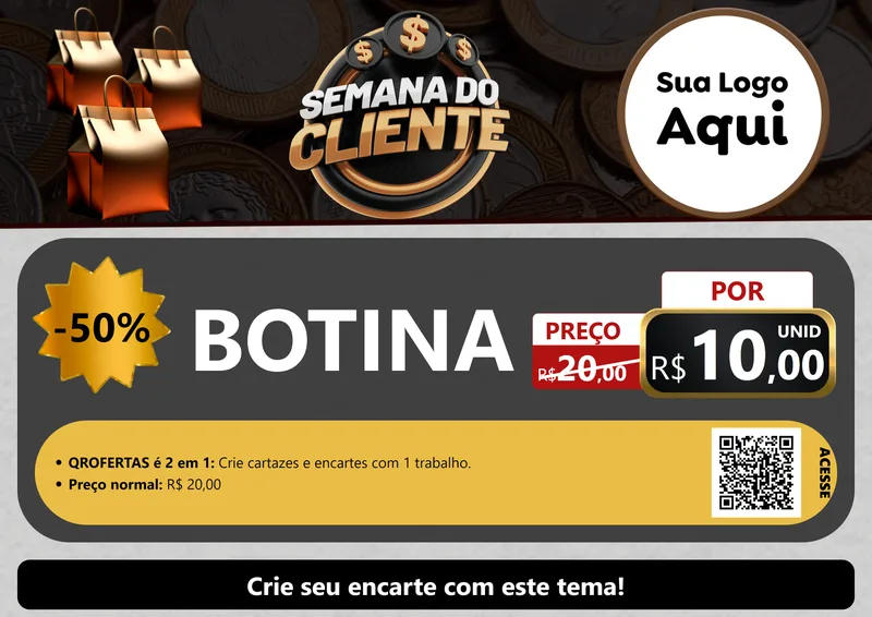 Modelo de Cartaz para Cartaz A4 Horizontal com o tema Semana do Cliente para Agropecuária