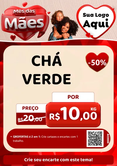 Modelo de Cartaz para Cartaz A4 Vertical com o tema Mês das Mães para Produtos Naturais
