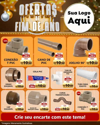 Modelo de Rede Social para Feed Instagram com o tema Ofertas de Fim de Ano para Tubos e conexões