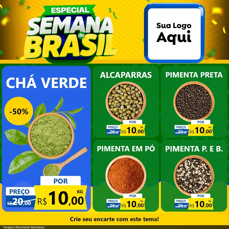 Modelo de Rede Social para Feed Facebook com o tema Especial Semana do Brasil para Produtos Naturais