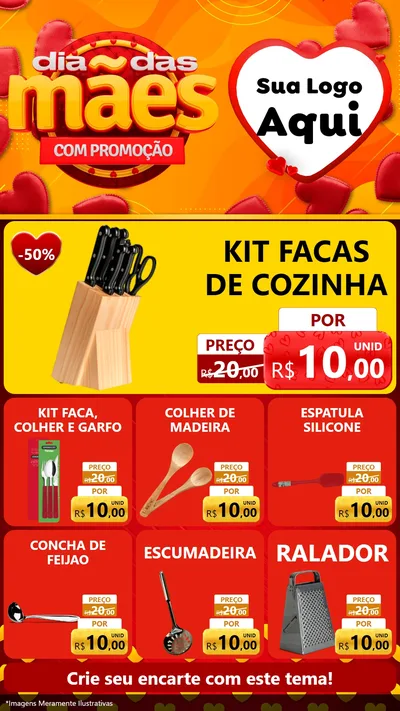 Modelo de Rede Social para Stories com o tema Dia das Mães com Promoção para Utilidades Domésticas