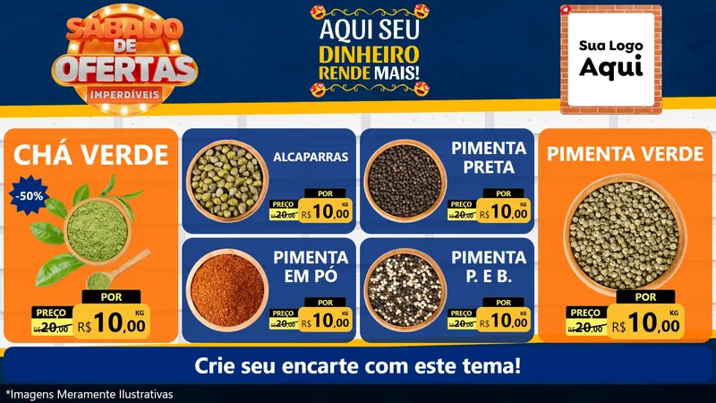 Modelo de TV para TV Horizontal com o tema Sábado de Ofertas Imperdíveis para Produtos Naturais