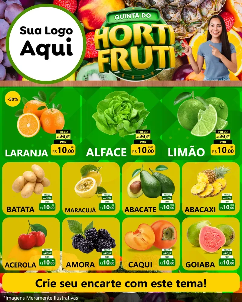 Modelo de Rede Social para Feed Instagram com o tema Quinta do Hortifrúti para Hortifrúti