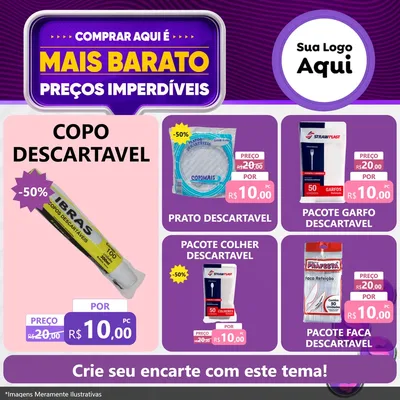 Modelo de Rede Social para Feed Facebook com o tema Mais Barato para Embalagens