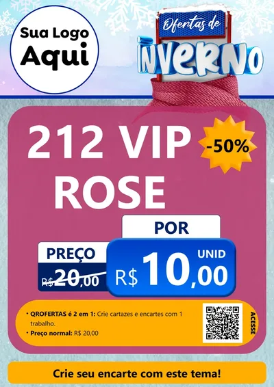Modelo de Cartaz para Cartaz A4 Vertical com o tema Ofertas de Inverno para Perfumes