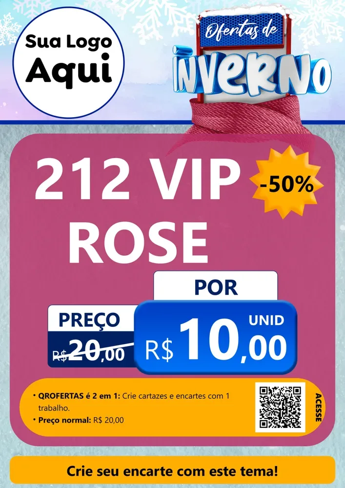 Modelo de Cartaz para Cartaz A4 Vertical com o tema Ofertas de Inverno para Perfumes