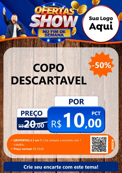 Modelo de Cartaz para Cartaz A4 Vertical com o tema Ofertas Show No Fim De Semana para Embalagens