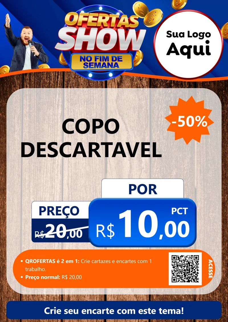 Modelo de Cartaz para Cartaz A4 Vertical com o tema Ofertas Show No Fim De Semana para Embalagens