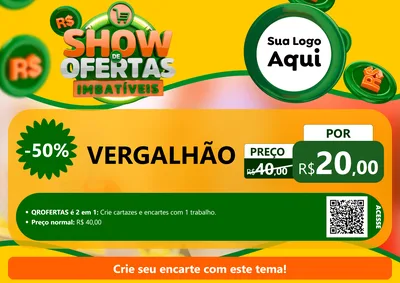 Modelo de Cartaz para Cartaz A4 Horizontal com o tema Show de Ofertas Imbatíveis para Ferragens