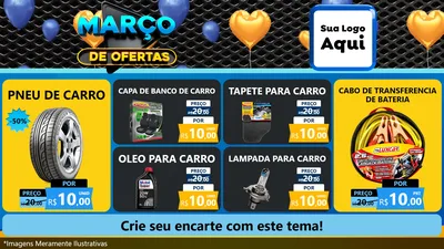 Modelo de TV para TV Horizontal com o tema Março de Ofertas para Auto peças
