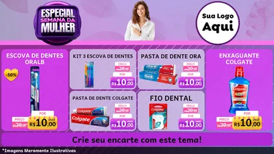 Modelo de TV para TV Horizontal com o tema Especial Semana da Mulher para Higiene Pessoal