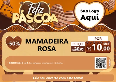 Modelo de Cartaz para Cartaz A4 Horizontal com o tema Feliz Páscoa para Bebês