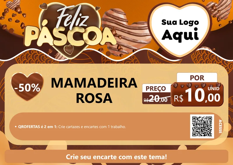Modelo de Cartaz para Cartaz A4 Horizontal com o tema Feliz Páscoa para Bebês