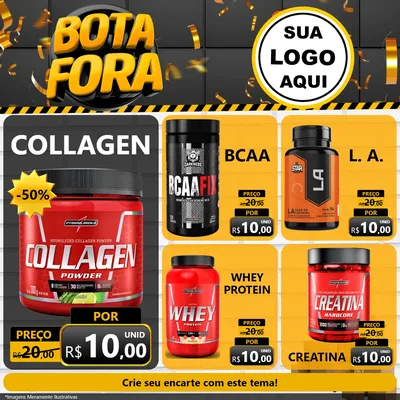 Modelo de Rede Social para Feed Facebook com o tema Bota Fora para Suplementos alimentares