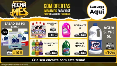 Modelo de TV para TV Horizontal com o tema Fecha Mês para Produtos de Limpeza