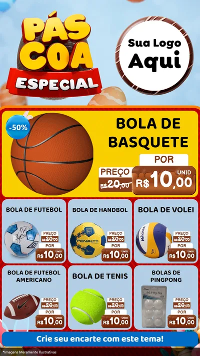 Modelo de Rede Social para Stories com o tema Páscoa Especial para Artigos Esportivos