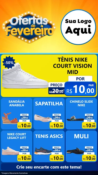 Modelo de Rede Social para Stories com o tema Ofertas de Fevereiro para Calçados