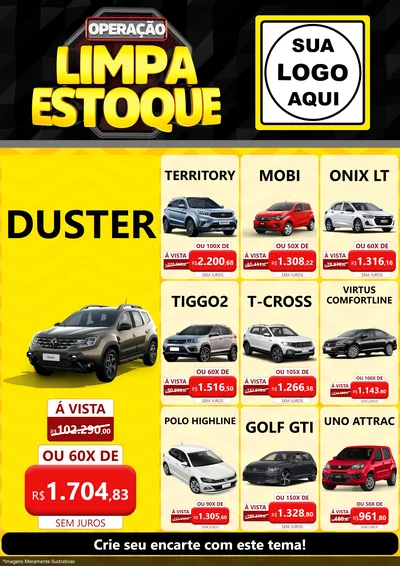 Modelo de Encarte para Encarte A4 Vertical com o tema Operação Limpa Estoque para Concessionaria de Carros