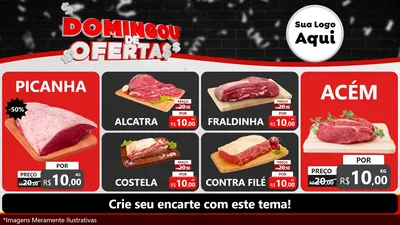 Modelo de TV para TV Horizontal com o tema Domingou de Ofertas para Açougue