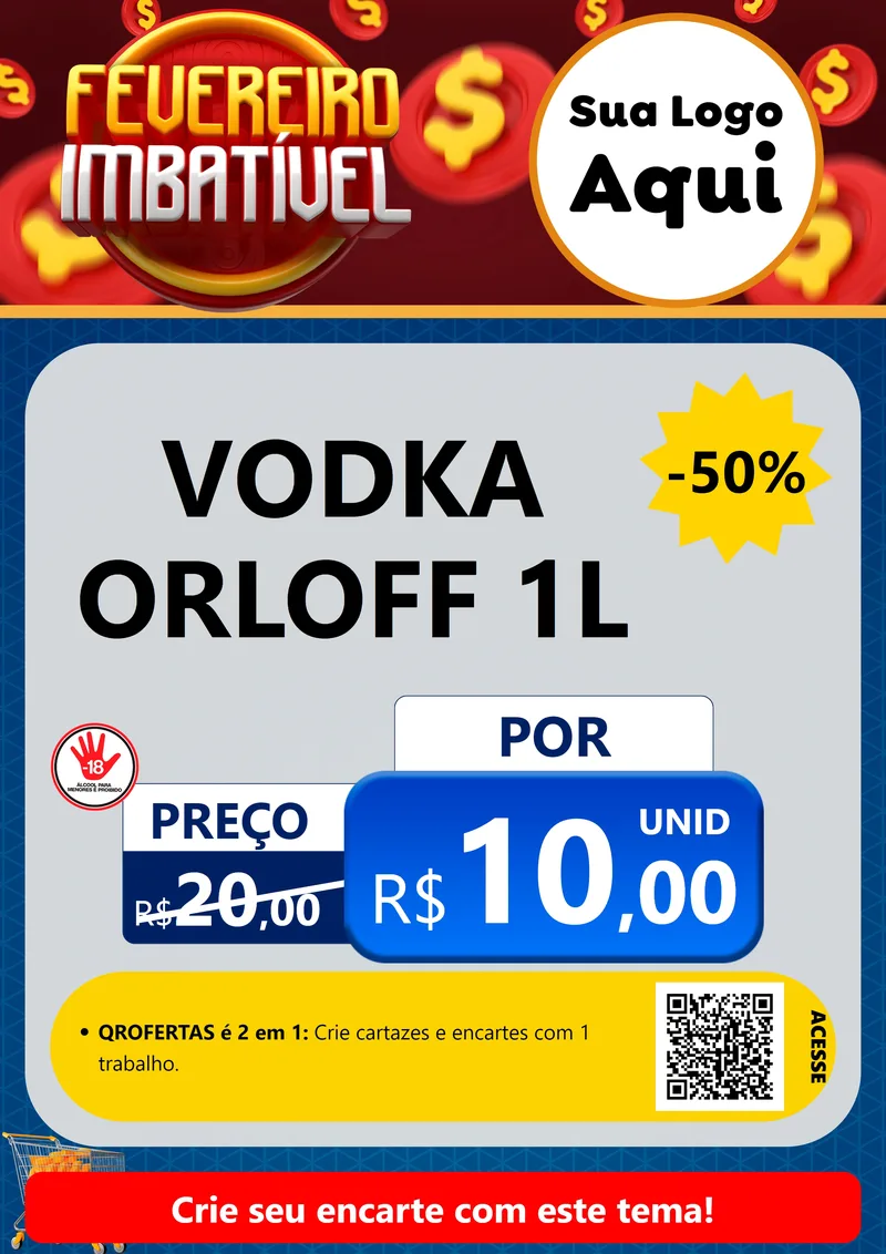 Modelo de Cartaz para Cartaz A4 Vertical com o tema Fevereiro Imbatível para Distribuidora de bebidas