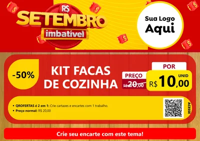 Modelo de Cartaz para Cartaz A4 Horizontal com o tema Setembro Imbatível para Utilidades Domésticas