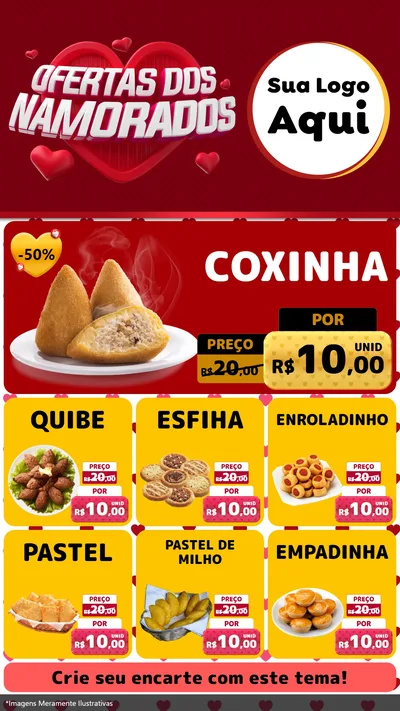 Modelo de Rede Social para Stories com o tema Ofertas Dos Namorados para Salgadaria