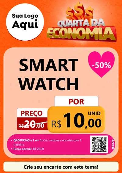 Modelo de Cartaz para Cartaz A4 Vertical com o tema Quarta da Economia para Informática
