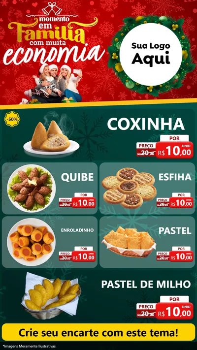 Modelo de TV para TV Vertical com o tema Momento em Família (Natal) para Salgadaria