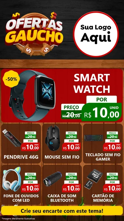 Modelo de Rede Social para Stories com o tema Ofertas Dia do Gaúcho para Informática