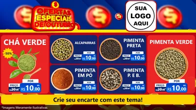 Modelo de TV para TV Horizontal com o tema Ofertas Especiais de Outubro para Produtos Naturais