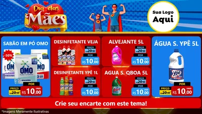 Modelo de TV para TV Horizontal com o tema Dia das Mães para Produtos de Limpeza