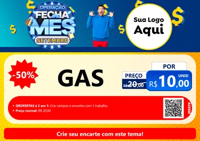 Modelo de Cartaz para Cartaz A4 Horizontal com o tema Operação Fecha Mês Setembro para Água e gás