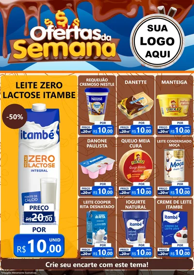 Modelo de Encarte para Encarte A4 Vertical com o tema Ofertas da Semana - Páscoa para Frios e Laticínios