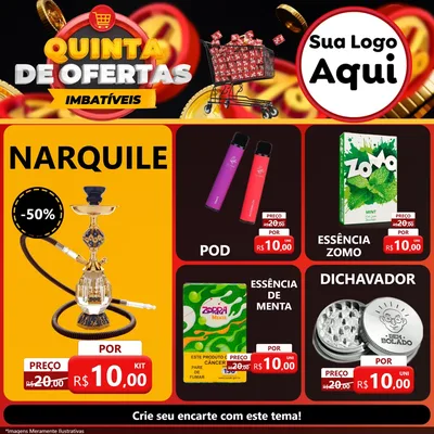 Modelo de Rede Social para Feed Facebook com o tema Quinta de Ofertas Imbatíveis para Tabacaria