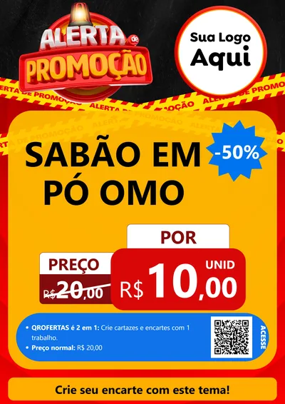 Modelo de Cartaz para Cartaz A4 Vertical com o tema Alerta de Promoção para Produtos de Limpeza