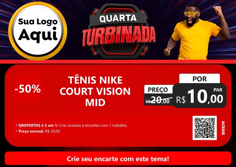 Modelo de Cartaz para Cartaz A4 Horizontal com o tema Quarta Turbinada para Calçados