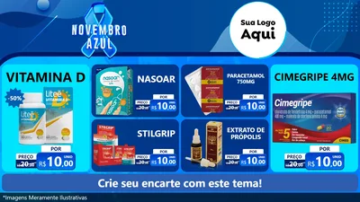 Modelo de TV para TV Horizontal com o tema Novembro Azul para Farmácia