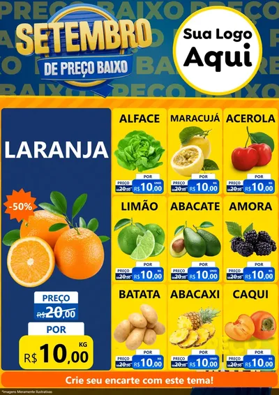 Modelo de Encarte para Encarte A4 Vertical com o tema Setembro De Preço Baixo para Hortifrúti