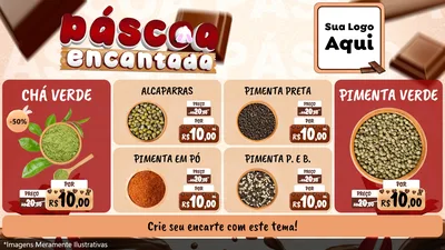 Modelo de TV para TV Horizontal com o tema Páscoa Encantada para Produtos Naturais