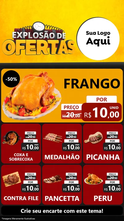 Modelo de Rede Social para Stories com o tema Explosão de Ofertas para Assados