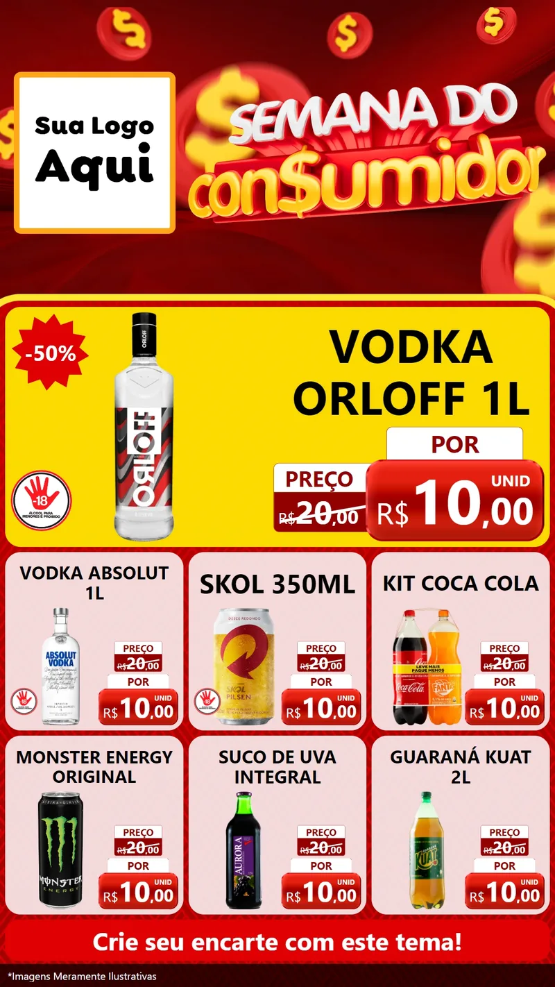 Modelo de Rede Social para Stories com o tema Semana do Consumidor para Distribuidora de bebidas