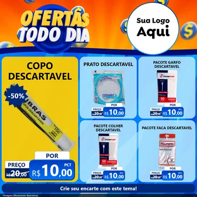 Modelo de Rede Social para Feed Facebook com o tema Ofertas Todo Dia para Embalagens