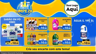 Modelo de TV para TV Horizontal com o tema Sexta e Sábado da Limpeza para Produtos de Limpeza
