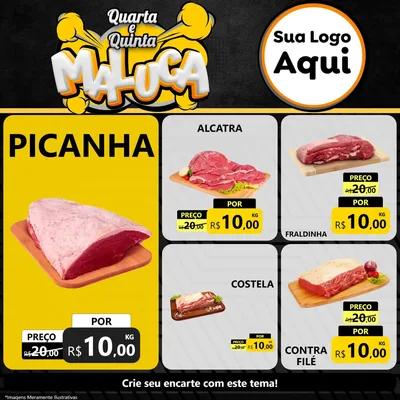 Modelo de Rede Social para Feed Facebook com o tema Quarta e Quinta Maluca para Açougue