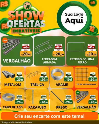Modelo de Rede Social para Feed Instagram com o tema Show de Ofertas Imbatíveis para Ferragens