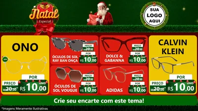 Modelo de TV para TV Horizontal com o tema Natal Especial para Óticas
