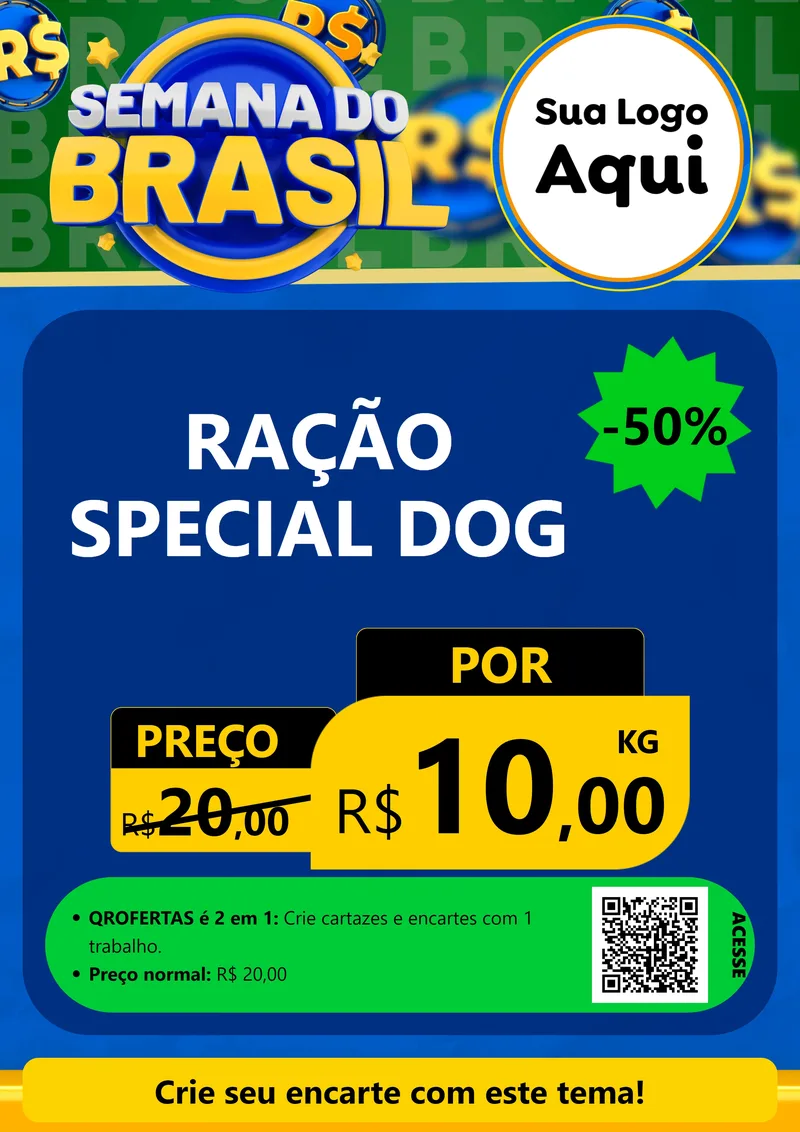 Modelo de Cartaz para Cartaz A4 Vertical com o tema Semana Do Brasil para Pet Shop