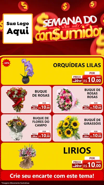 Modelo de TV para TV Vertical com o tema Semana do Consumidor para Floricultura e jardim